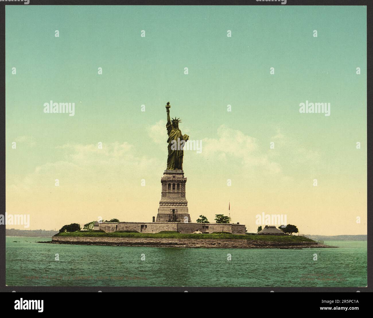 Photochrom Print, 1900, 1890, New York State, Freiheitsstatue, Hafen Von New York Stockfoto