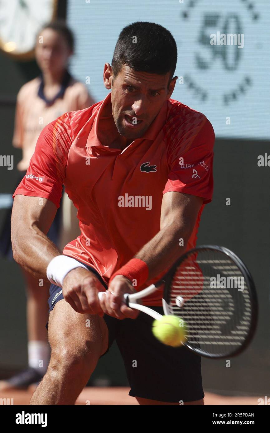 Novak Djokovic von Serbien am 8. Tag der French Open 2023, Roland