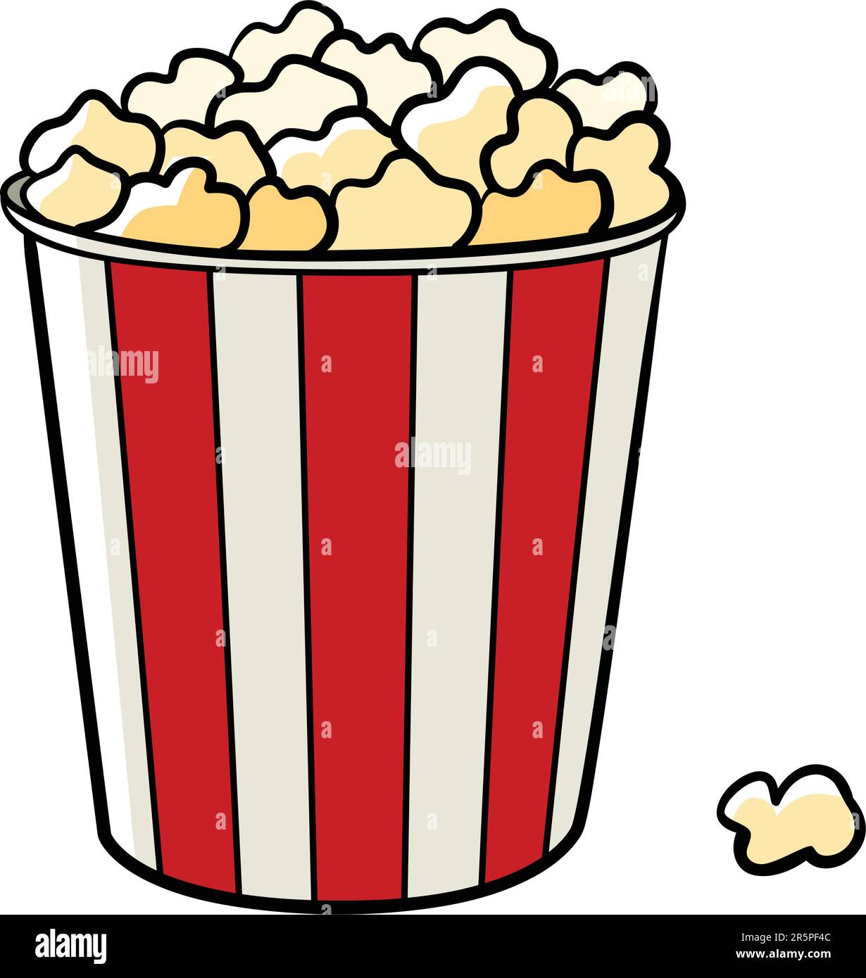 Cartoon-Illustration eines Eimers aus Popcorn Stock Vektor