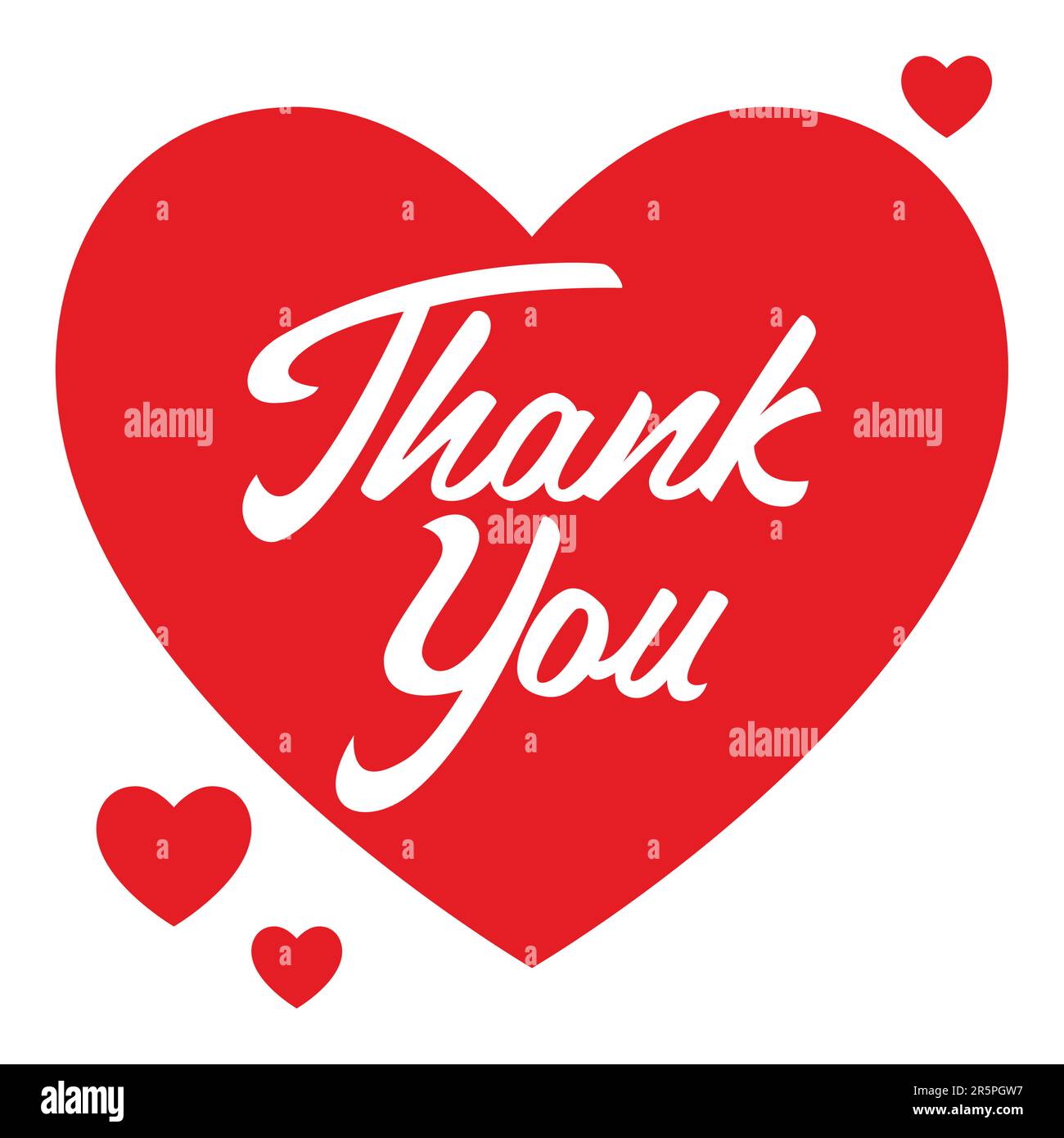 Einfache Grafik eines Herzsymbols mit Dankesschrift Stock Vektor