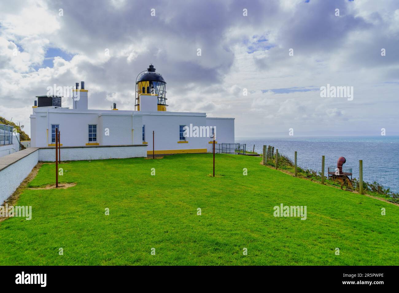 Blick auf den Mull of Kintyre Lighthouse auf der Halbinsel Kintyre, Schottland, Großbritannien Stockfoto