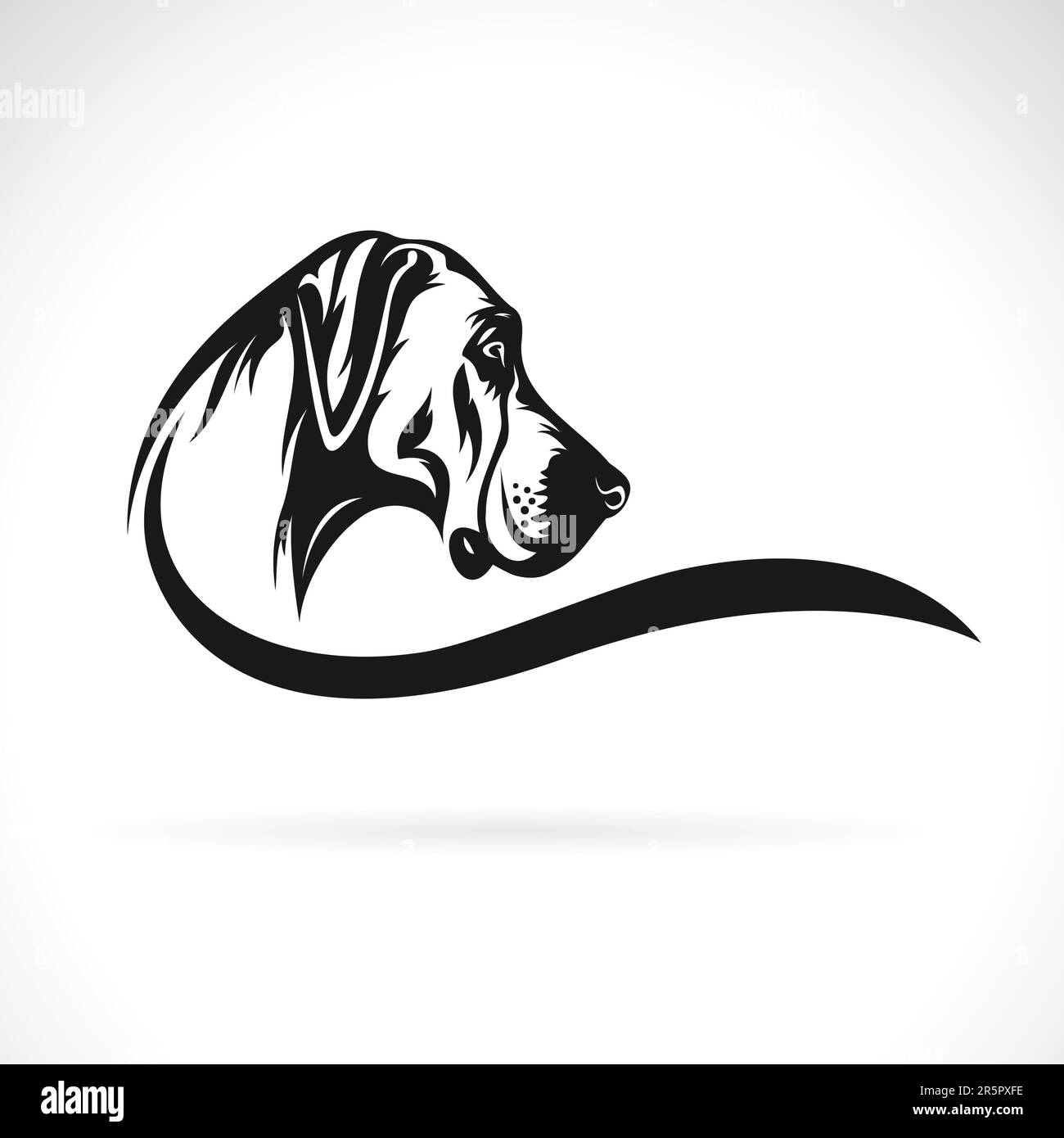 Vektor eines großen dänen-Hundekopfes auf weißem Hintergrund. Haustier. Tiere. Vektordarstellung. Stock Vektor