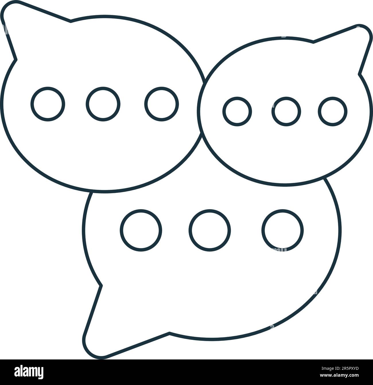 Diskurssymbol. Monochromes einfaches Zeichen aus der Sprachsammlung. Diskurssymbol für Logo, Vorlagen, Webdesign und Infografiken. Stock Vektor