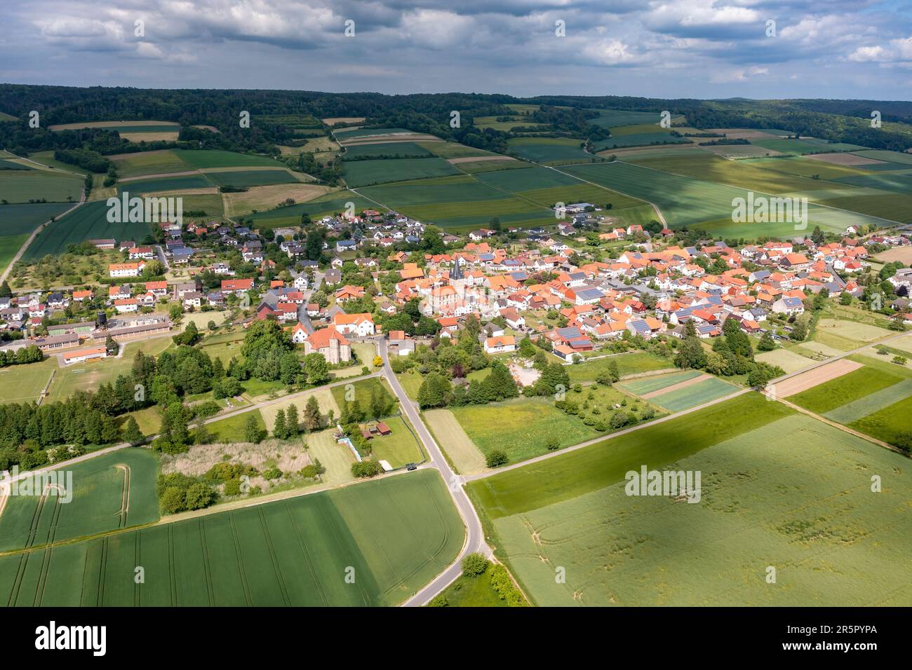 Das Dorf Netra in Nordhessen Stockfoto