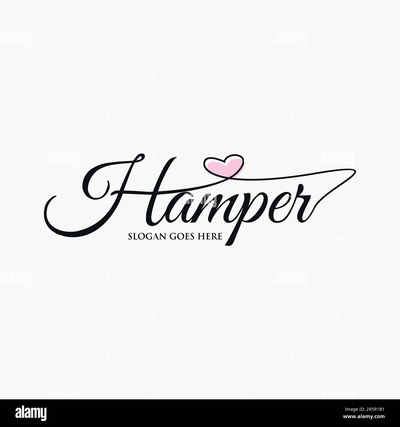 Logo-Konzept von Hamper Font Script Stock Vektor