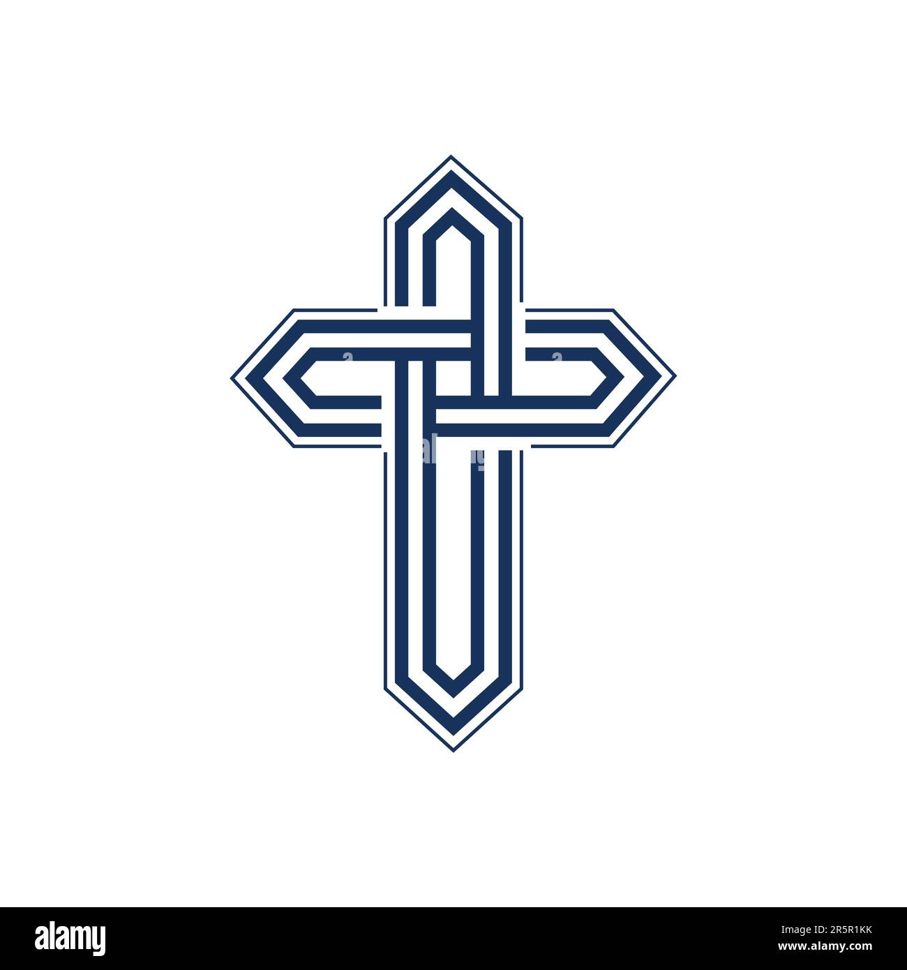 Cross-Logo-Symbol Design Unterschied Freiwillige und Konzept auf der Allianz-Vorlage. Vektorzeichen Stock Vektor