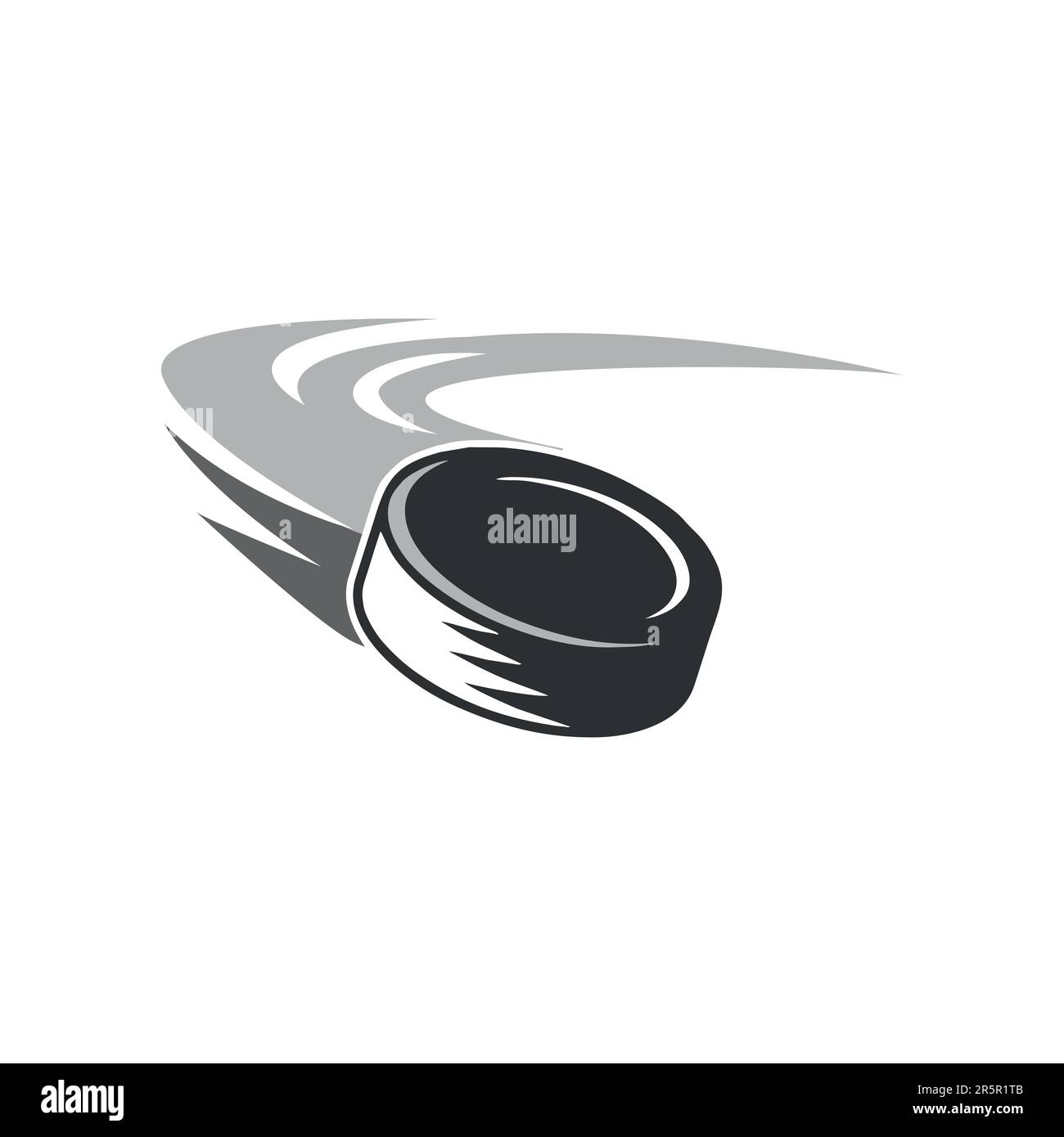 Eishockey-Puck-Logo mit Swoosh-Design Stock Vektor