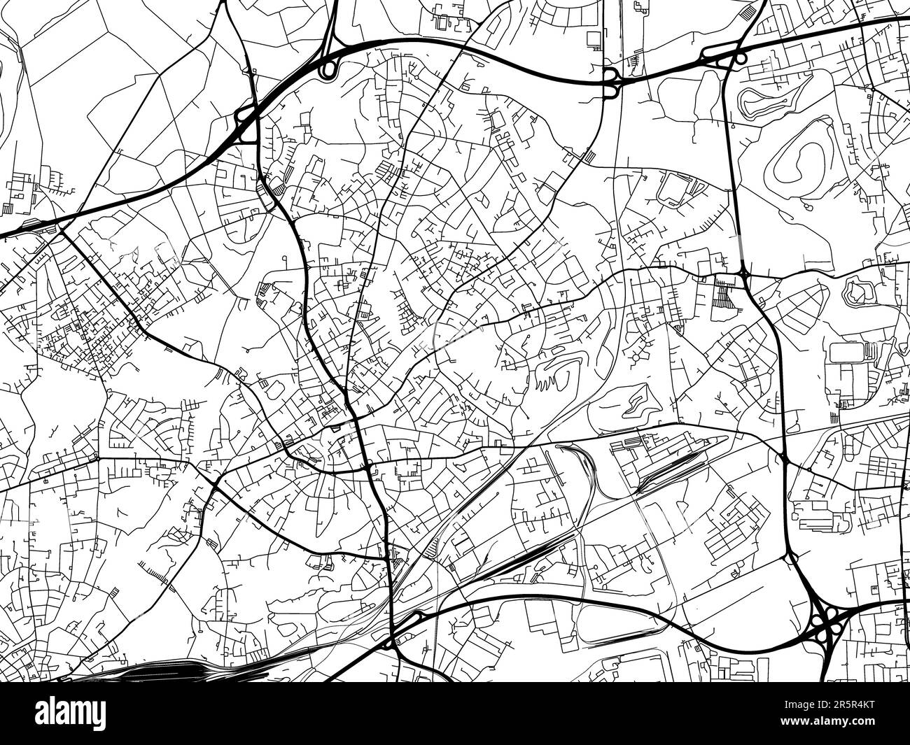 Vektorfahrplan der Stadt Bottrop in Deutschland auf weißem Hintergrund. Stockfoto