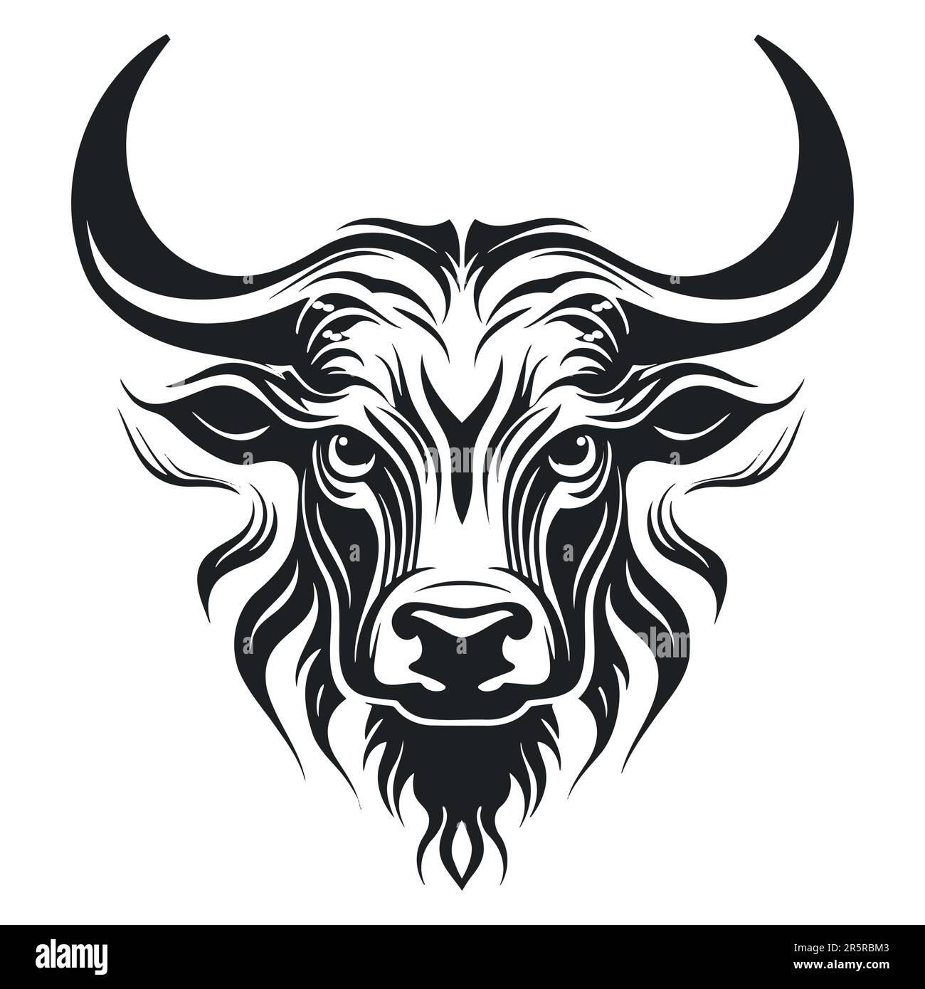 Einfaches Stier-Symbol taurus-schwarzer Vektor Stock Vektor