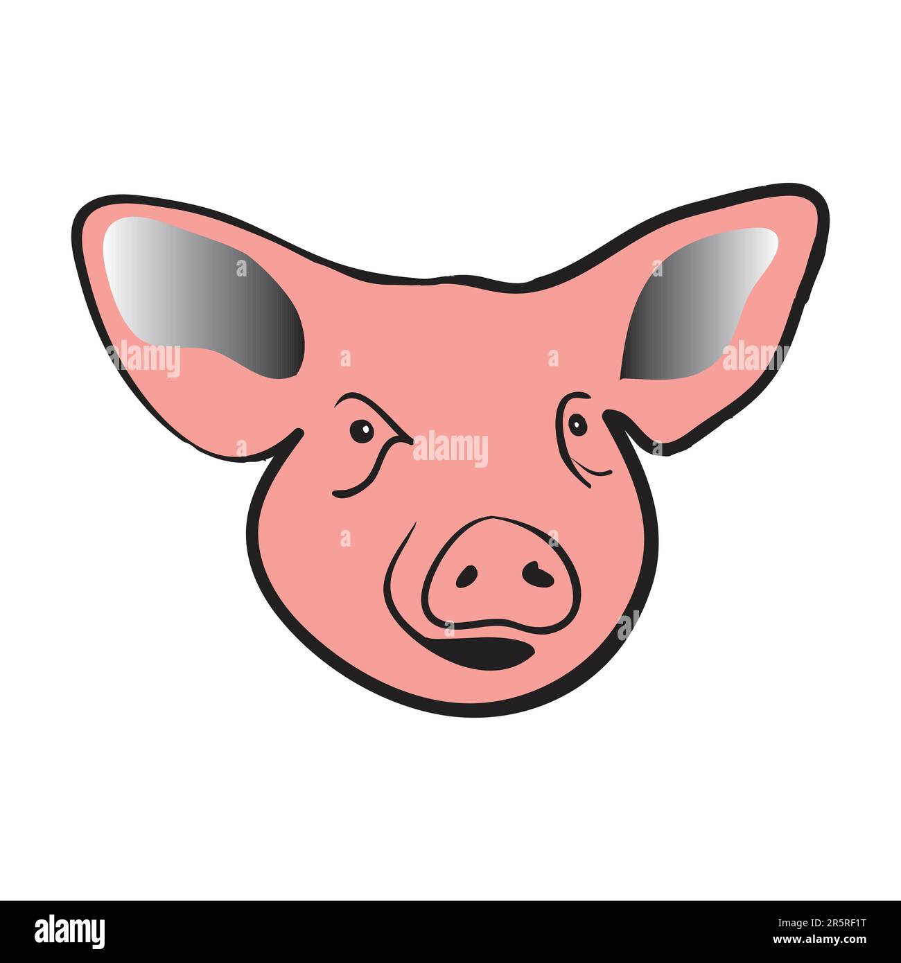 Schweinekopf-Symbol. Vektordarstellung eines Schweinekopfes im Cartoon-Stil. Stock Vektor