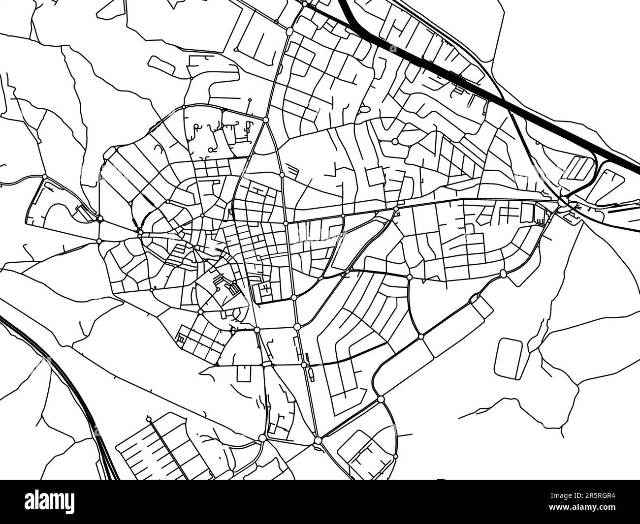 Vektorkarte der Stadt Majadahonda in Spanien auf weißem Hintergrund. Stockfoto