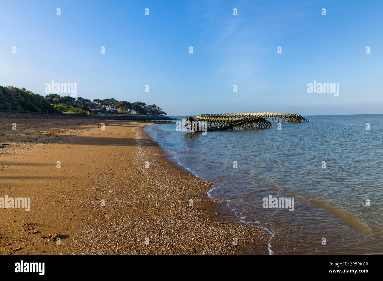 Frankreich, Loire-Atlantique, Saint-Brevin-les-Pins, Mindin, die monumentale Skulptur der Ozeanschlange des chinesischen Künstlers Huang Yong Ping Stockfoto