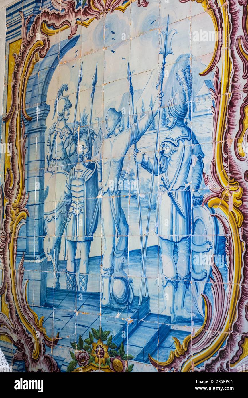 Portugal, Region Alentejo, Vila Vicosa, Kapelle mit Asulejos, Etappen des Kreuzes Vila Vicosa oder Via Sacra de Vila Vicosa Stockfoto