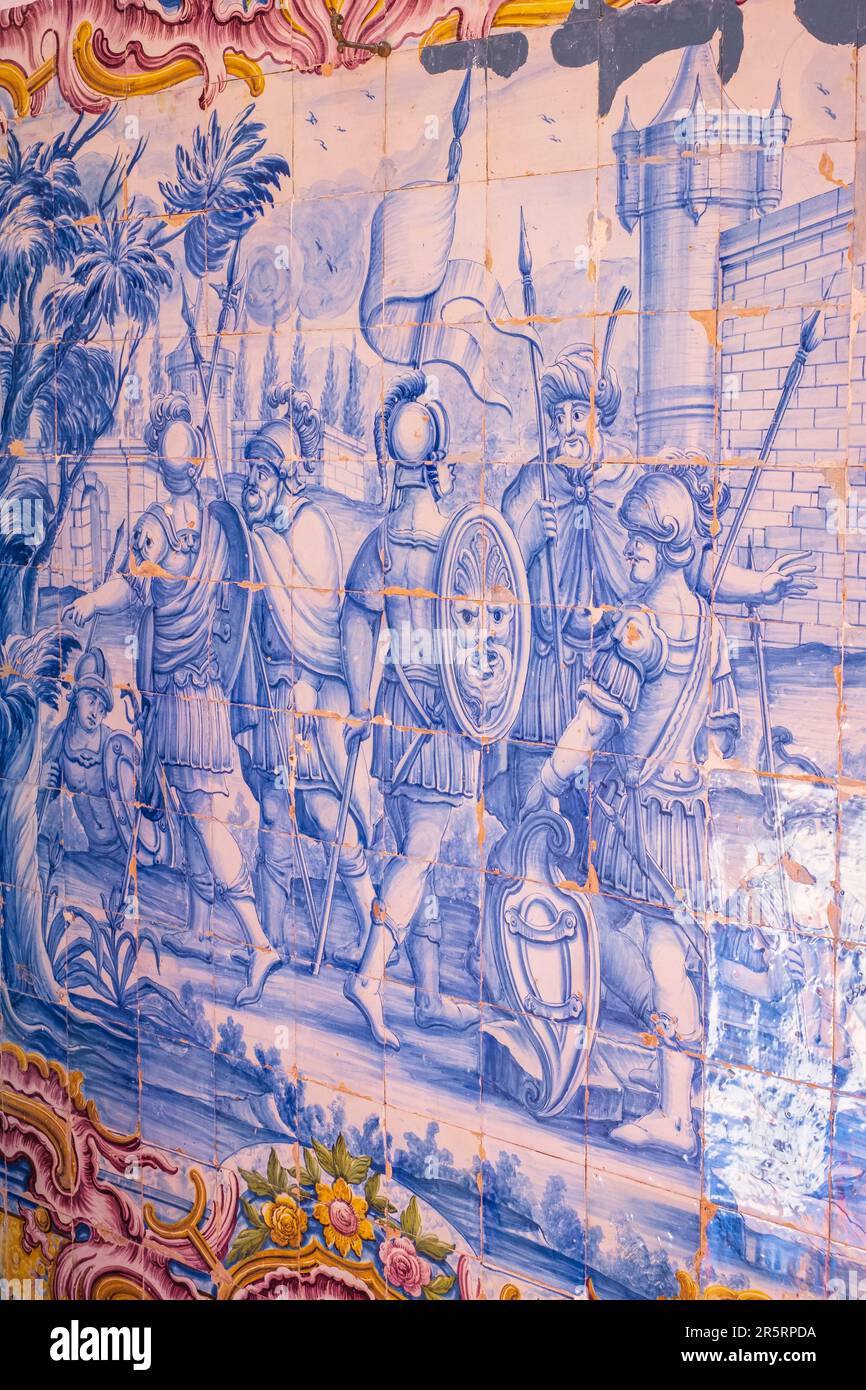 Portugal, Region Alentejo, Vila Vicosa, Kapelle mit Asulejos, Etappen des Kreuzes Vila Vicosa oder Via Sacra de Vila Vicosa Stockfoto