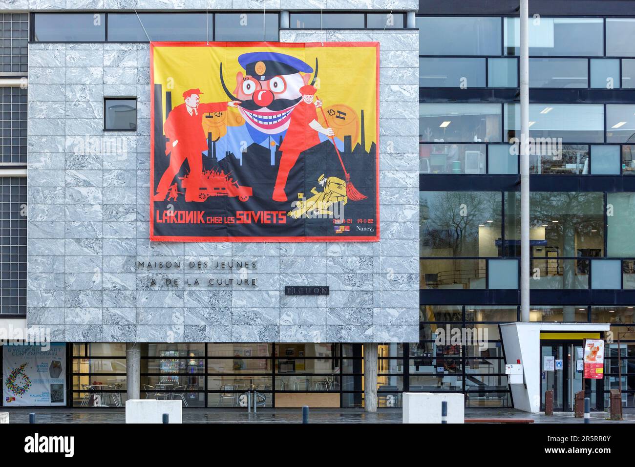 Frankreich, Meurthe et Moselle, Nancy, Fassade des Jugendzentrums MJC (Maison des Jeunes et de la Culture) Pichon befindet sich am Boulevard du Recteur Senn Stockfoto