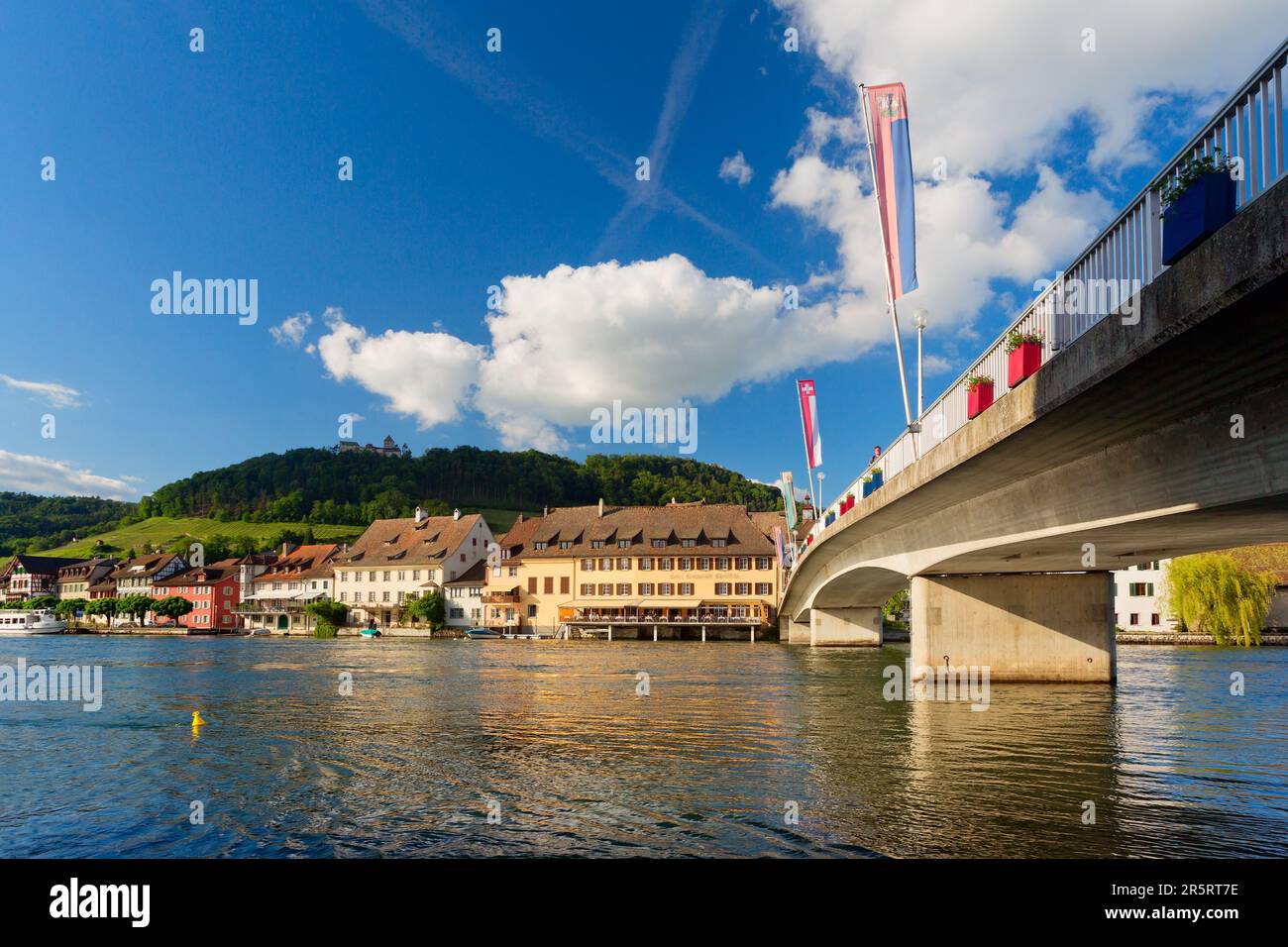 Panoramablick auf Stein am Rhein Village, Schweiz Stockfoto