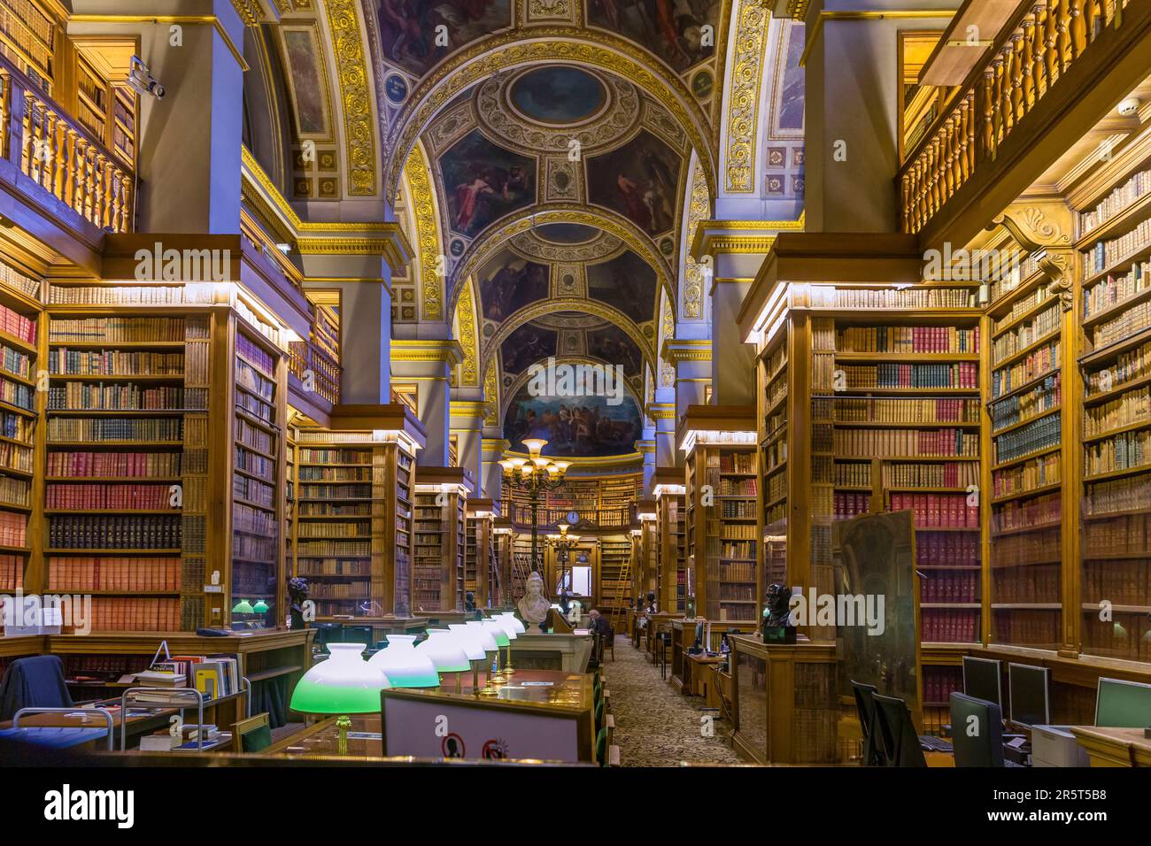 Frankreich, Paris, von der UNESCO als Weltkulturerbe gelistetes Gebiet, Bourbon-Palast, Sitz der Nationalversammlung, Bibliothek der Versammlung des Architekten Jules de Joly Stockfoto