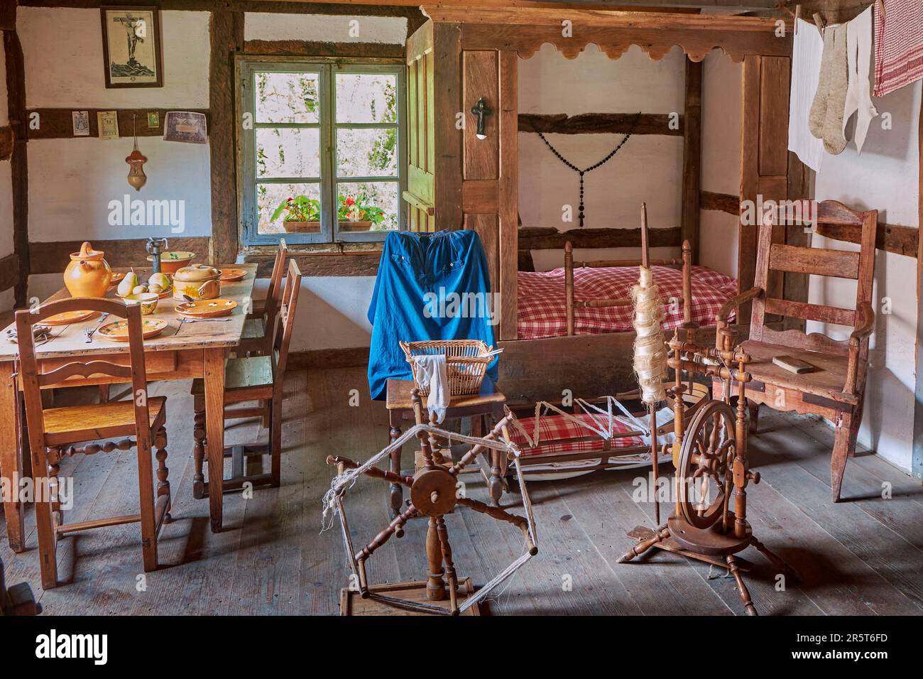 Frankreich, Doubs, Nancray, Maisons Comtoises Museum, die Jonchery Farm aus dem 18. Jahrhundert Stockfoto