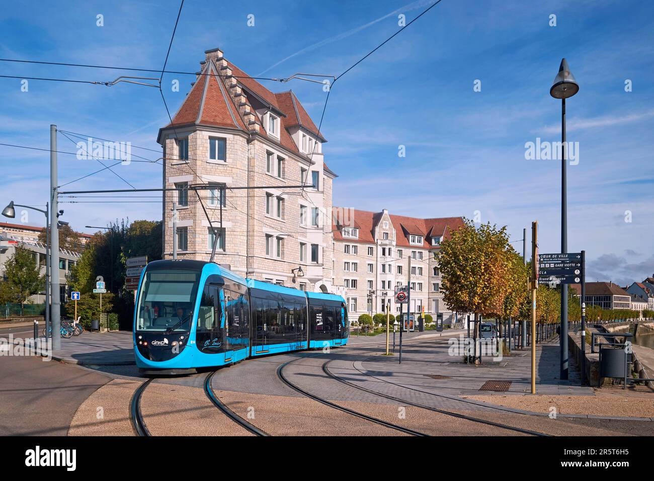 Frankreich, Doubs, Besancon, Straßenbahnhaltestelle University City Stockfoto
