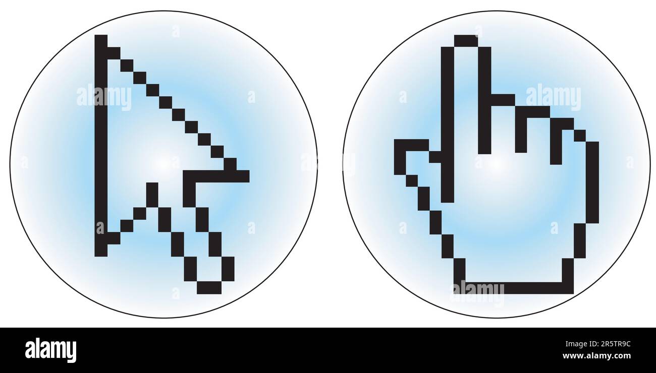 Eine Hand und ein Pfeilcursor Stock Vektor