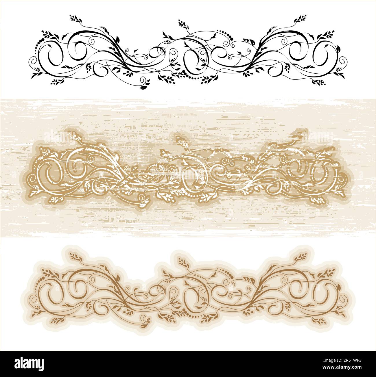 Vektorwirbel. Drei Varianten für eine bequeme Verwendung. Stock Vektor