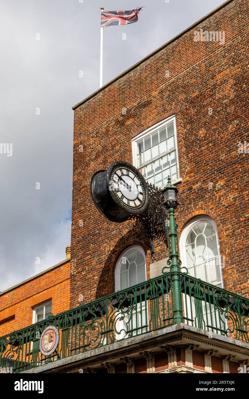 Das Äußere der Moot Hall in der Stadt Maldon in Essex, Großbritannien. Stockfoto