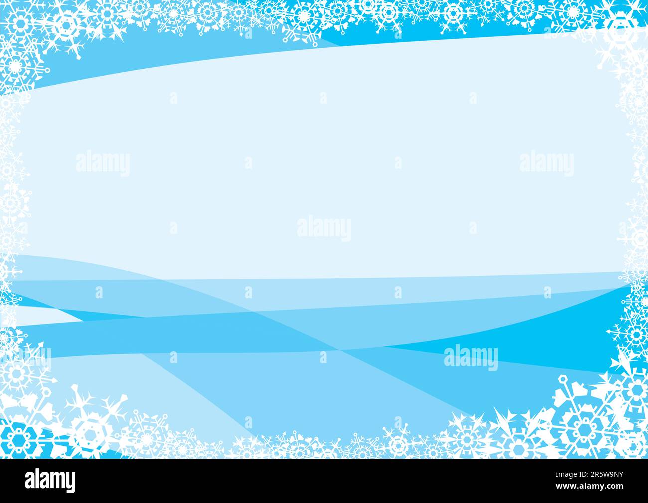 Schneeflocken. Ein blauer Hintergrund für eine Karte (Buchstabe). Eine Vektordarstellung Stock Vektor