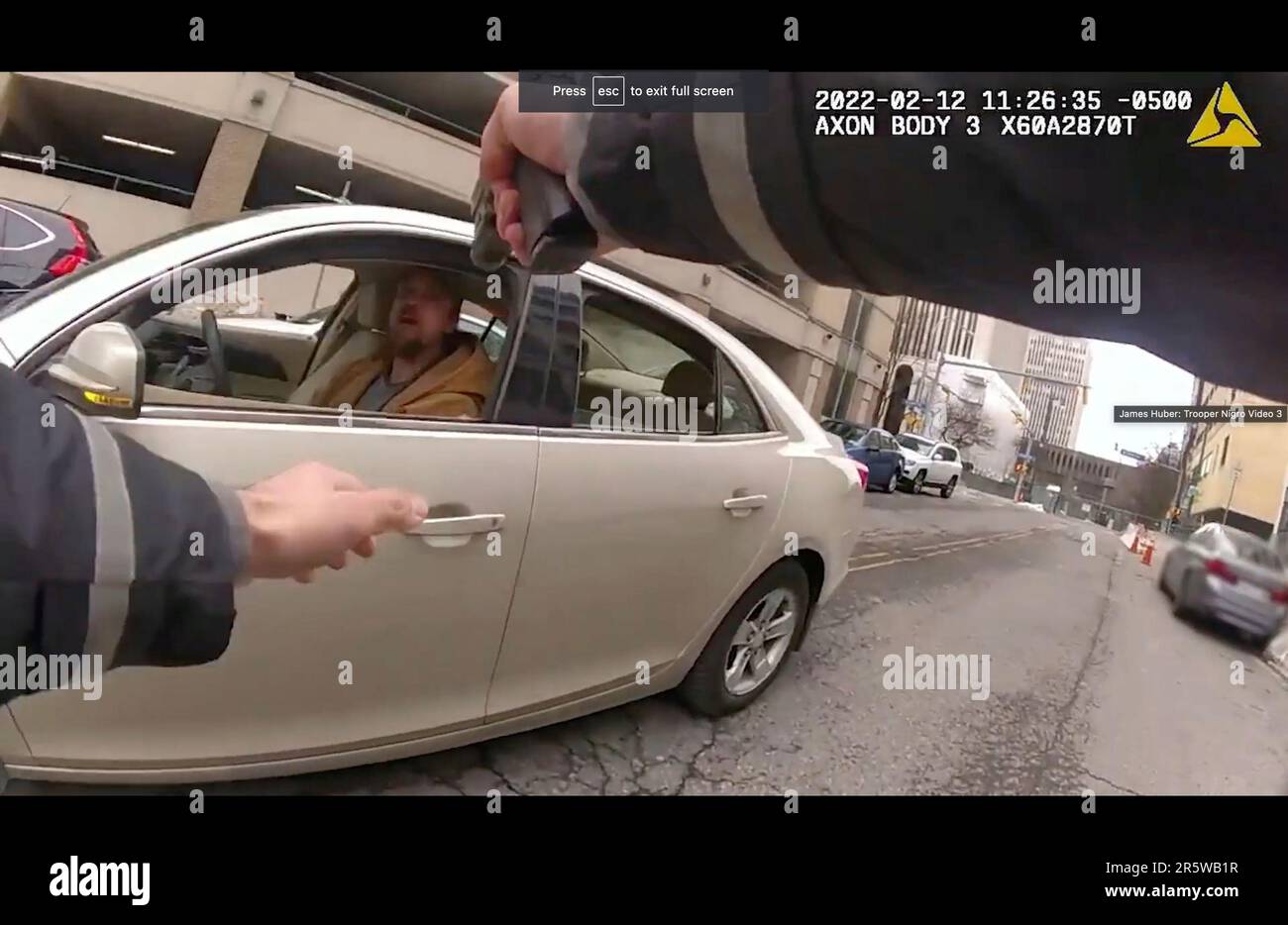 This photo taken from body cam video recorded Feb. 12, 2022, in Buffalo