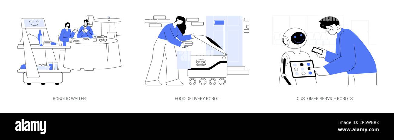 Service-Roboter abstrakte Konzeptvektordarstellungen. Stock Vektor