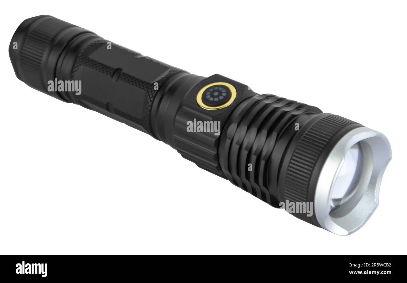 LED-Handlampe auf weißem Hintergrund in Isolierung Stockfoto