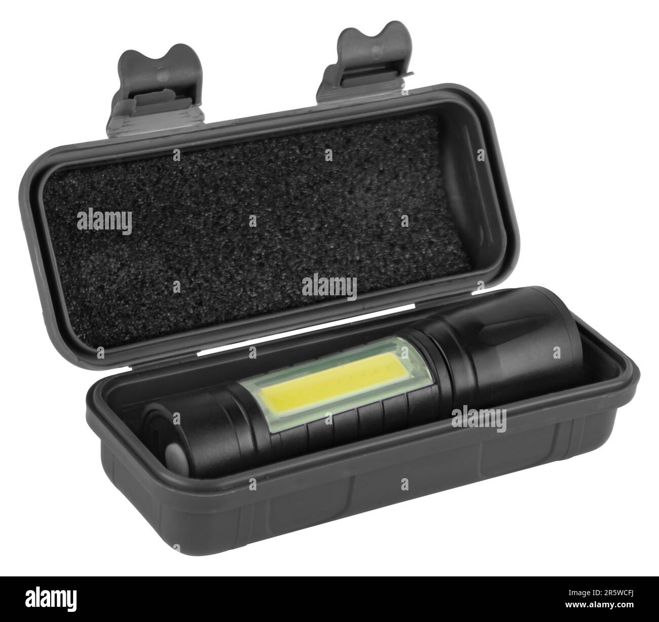 LED-Handlampe auf weißem Hintergrund in Isolierung Stockfoto
