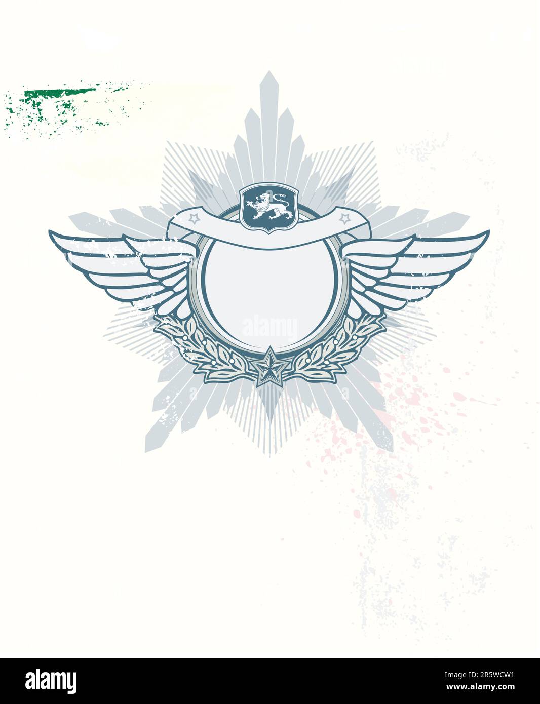 Insignia - Sterne mit Banner auf dem Grunge Hintergrund geprägt.  Leer, so können Sie Ihre eigenen Bilder hinzufügen. Vektor-Illustration. Stock Vektor