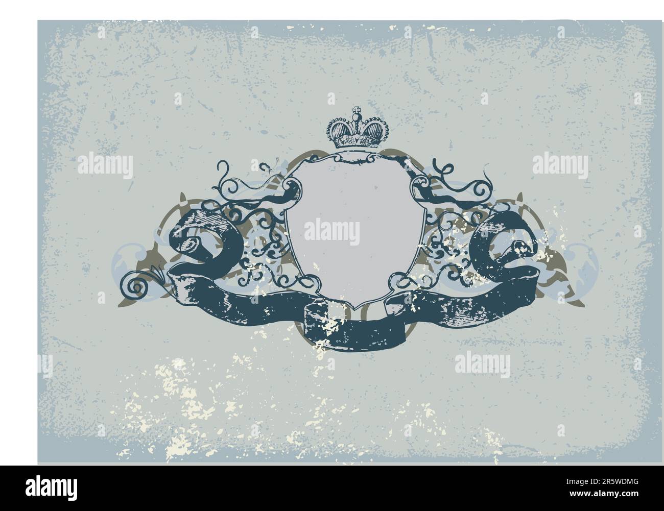 Ein Wappenschild oder Abzeichen, mit Skript perfekt für Sie, Ihren Text zu platzieren. Grunge Hintergrund. Vektor-Illustration. Stock Vektor