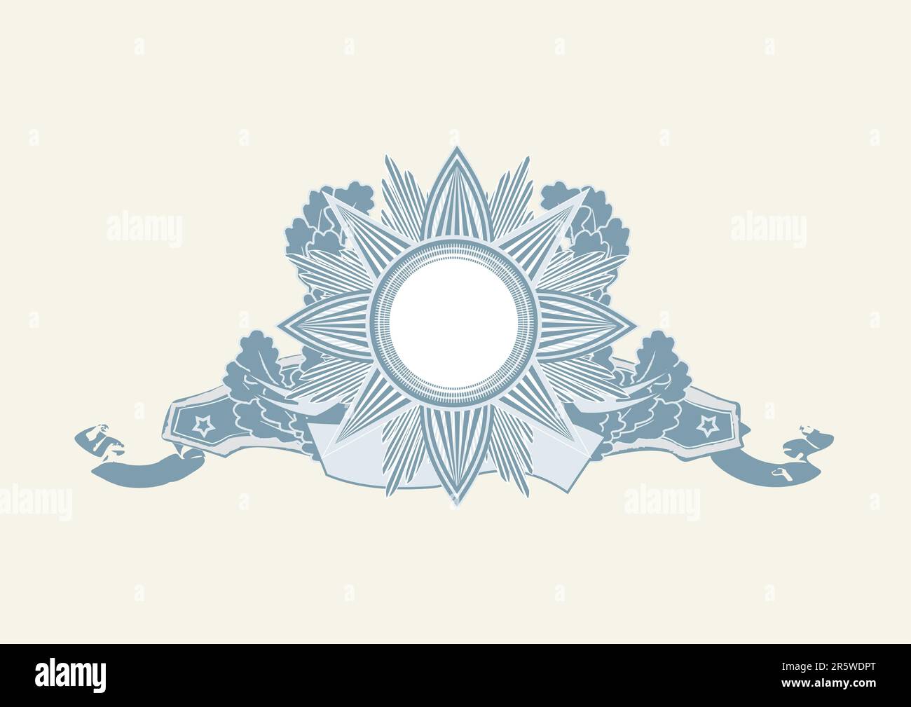 Insignia - Sterne geformt mit Banner.  Leer, so können Sie Ihre eigenen Bilder hinzufügen. Vektor-Illustration. Stock Vektor