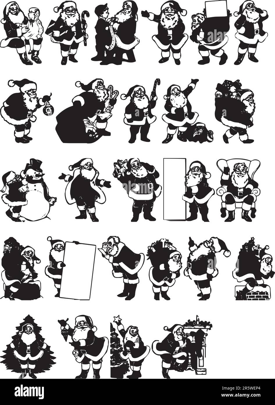 Abbildung: Silhouetten für Weihnachten - Vektorformat Stock Vektor