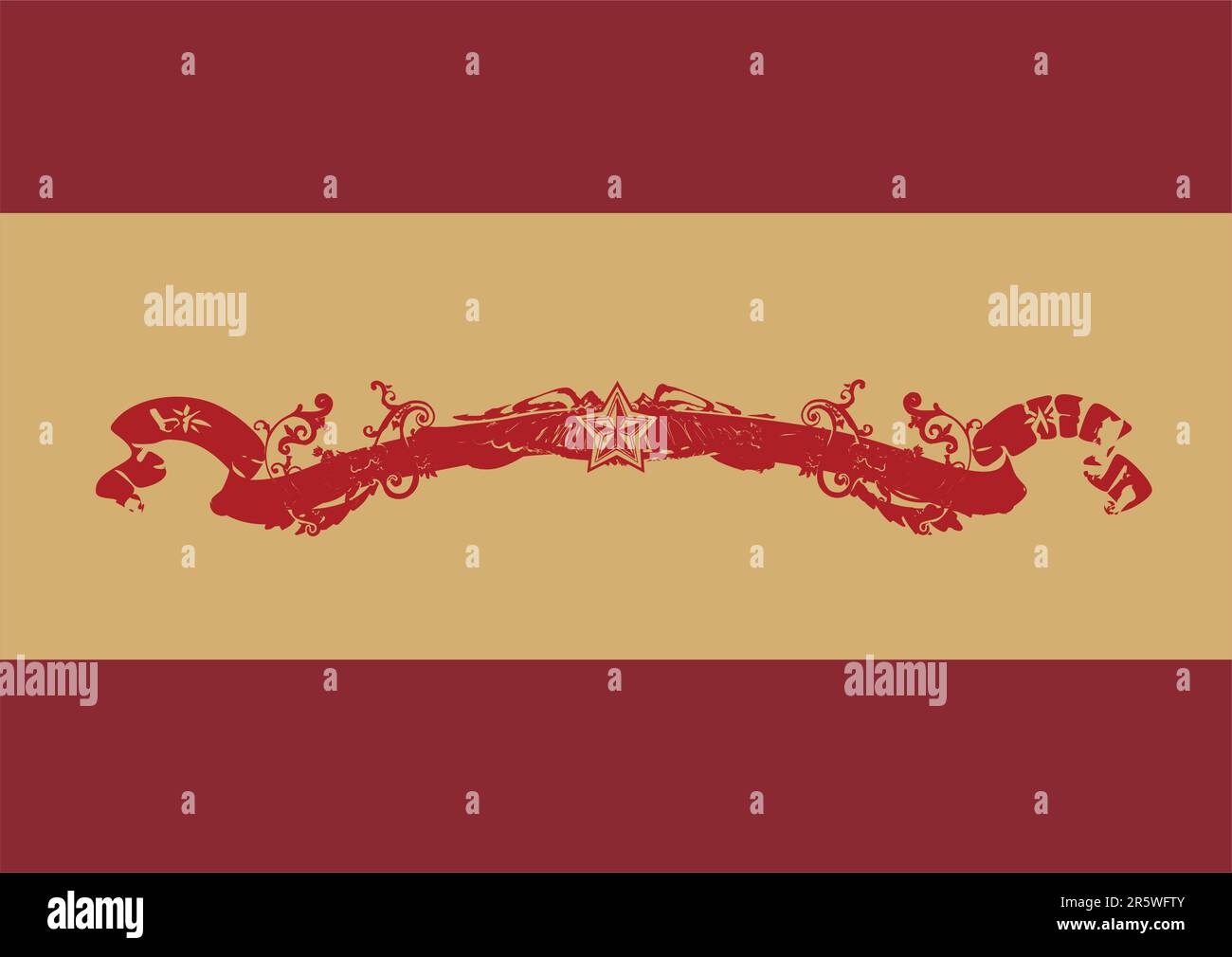 Vektorisierte Band mit floralen ranken und Sterne Stock Vektor