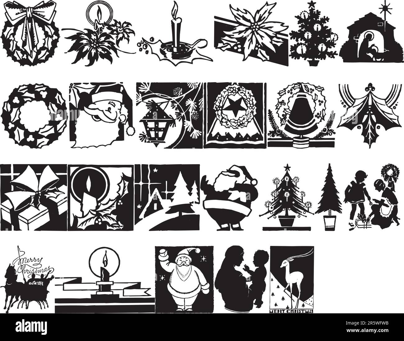 Abbildung: Silhouetten für Weihnachten - Vektorformat Stock Vektor