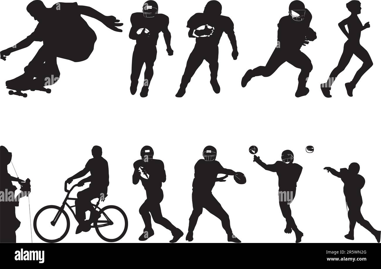 Abbildung: Silouetten für Athleten - Vektor Stock Vektor