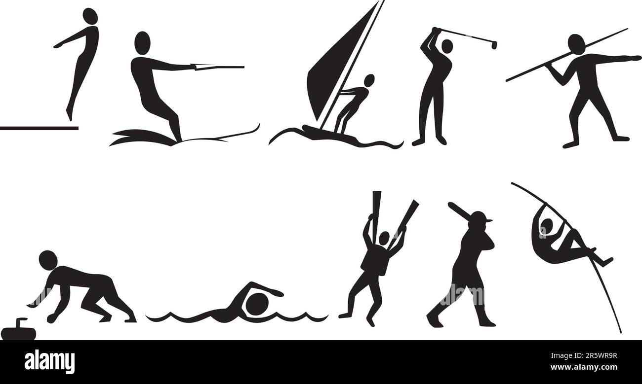 Abbildung: Silouetten für Athleten - Vektor Stock Vektor