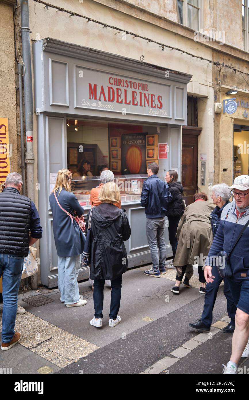 Christophe Madeleines Shop in Aix en Provence Frankreich Stockfoto