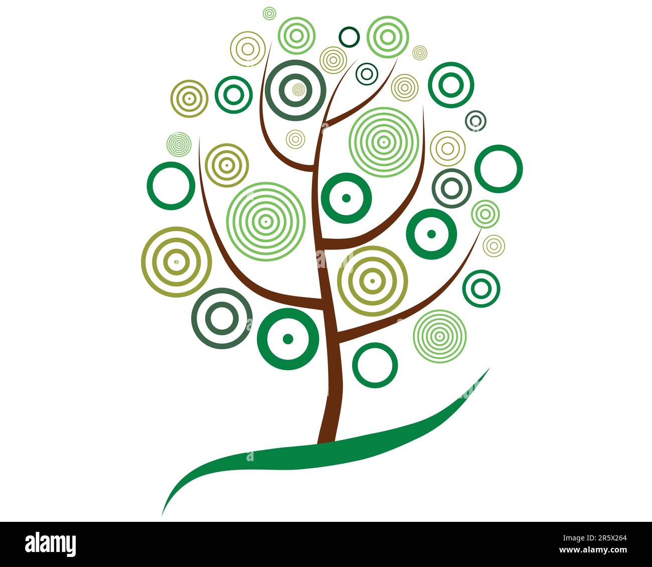 Vektor-Illustration der Baum mit Kreis-Blätter Stock Vektor