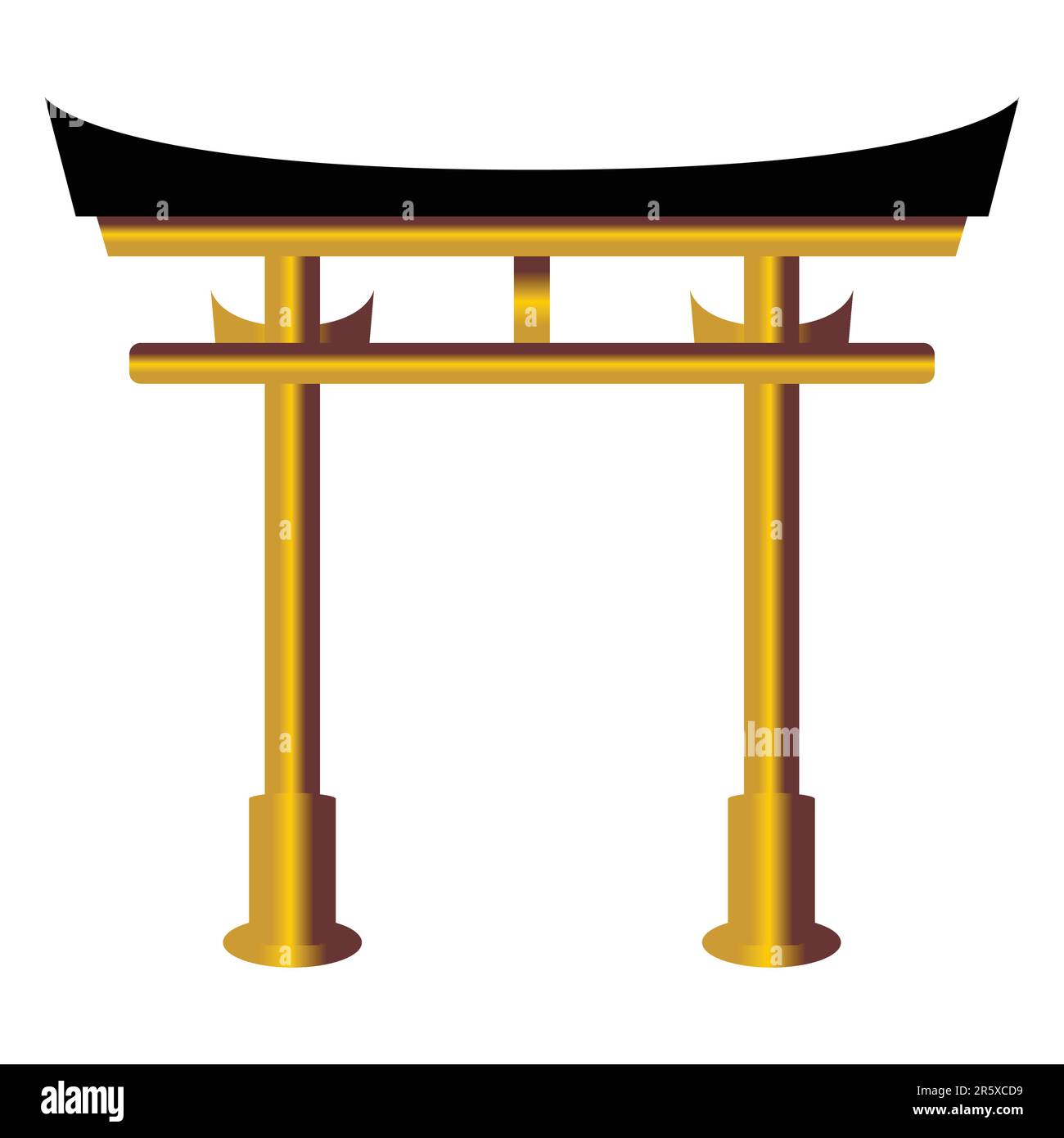 Darstellung des Torii-Anschnitts isoliert auf weißem Hintergrund Stock Vektor
