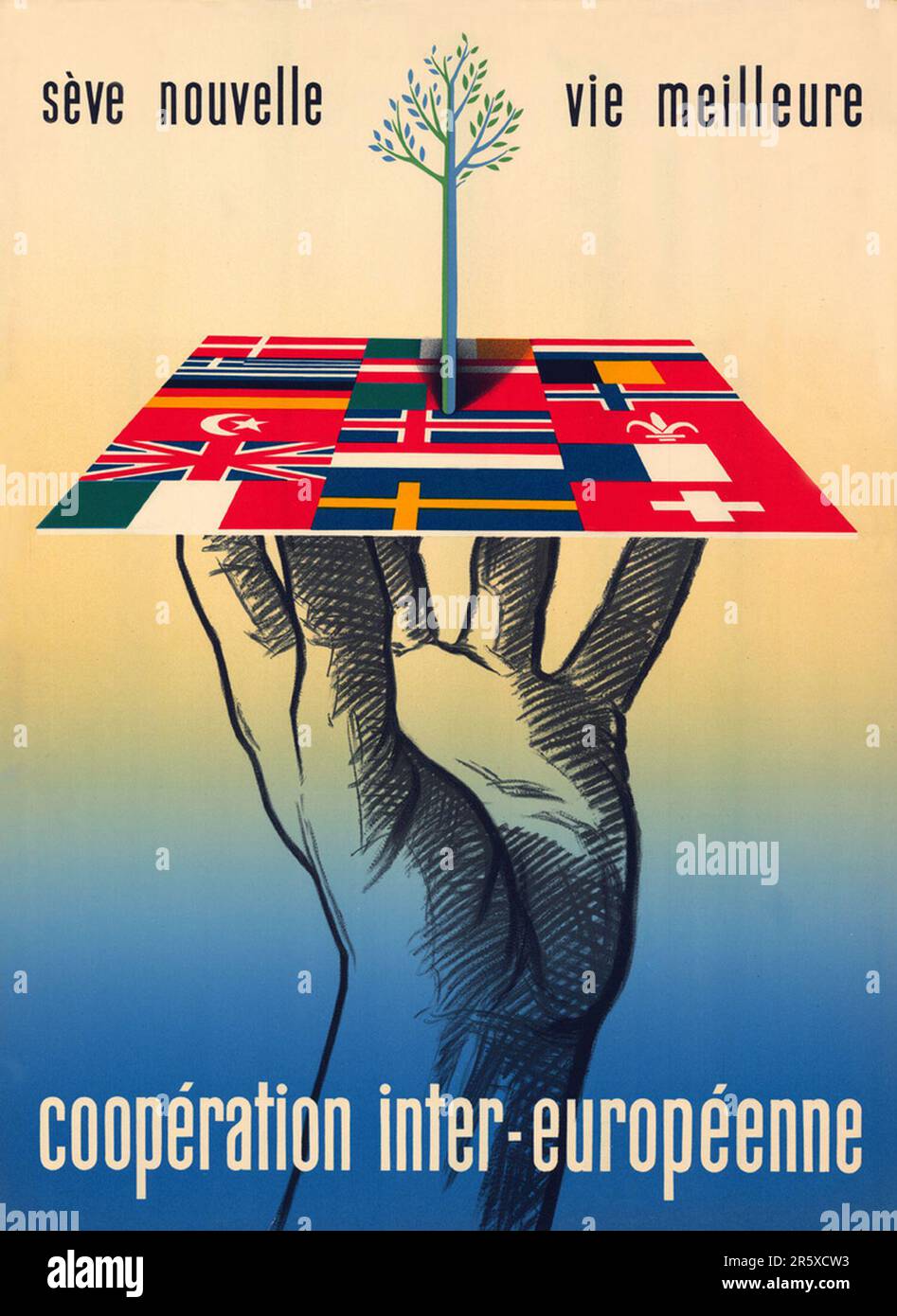 Ein 1950Poster, auf dem das Europäische Konjunkturprogramm