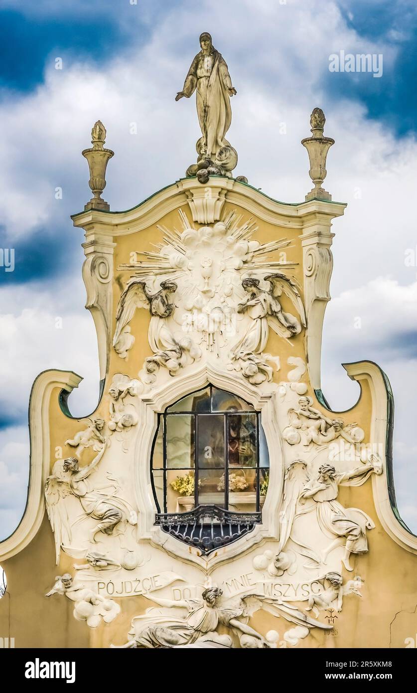 Jesus Christus Mauer Jasna Gora Klosterkirche Schwarze Madonna Haus Tschechochowy Polen. Stockfoto