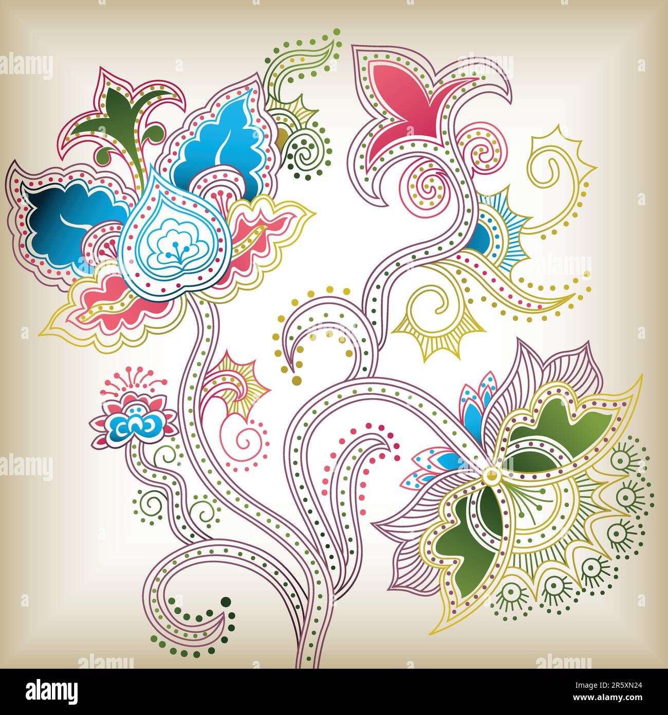 Abstrakter Blumendruck im chinesischen Stil. Stock Vektor