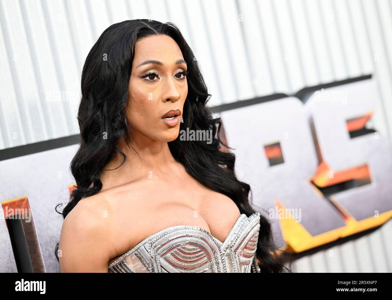 Michaela Jaé Rodriguez attends the premiere of "Transformers: Rise of