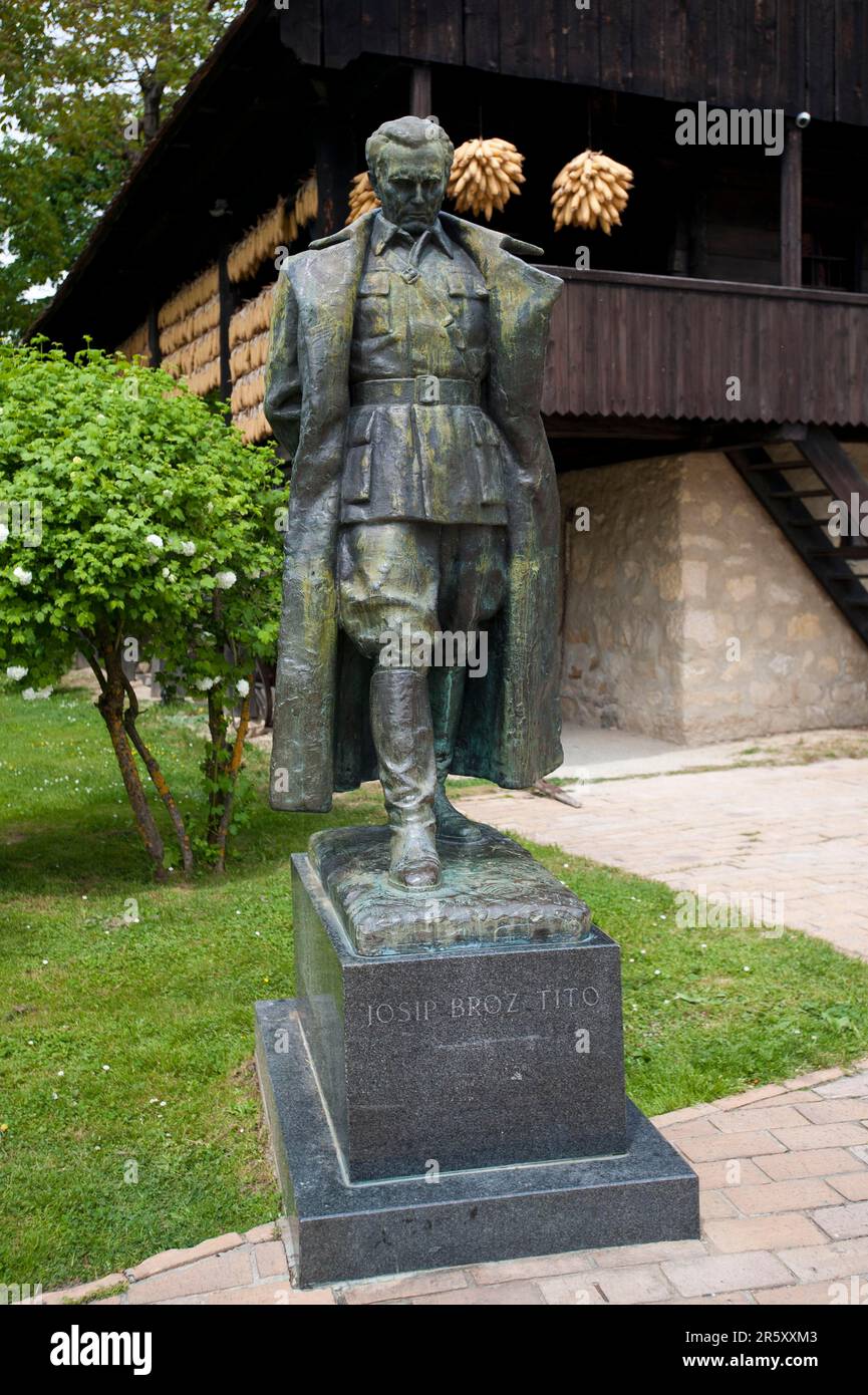 Josep Broz Tito Monument, Old Village, Open Air Museum, Staro Selo, Kumrovec, Krapina-Zagorje County, Kroatien Stockfoto