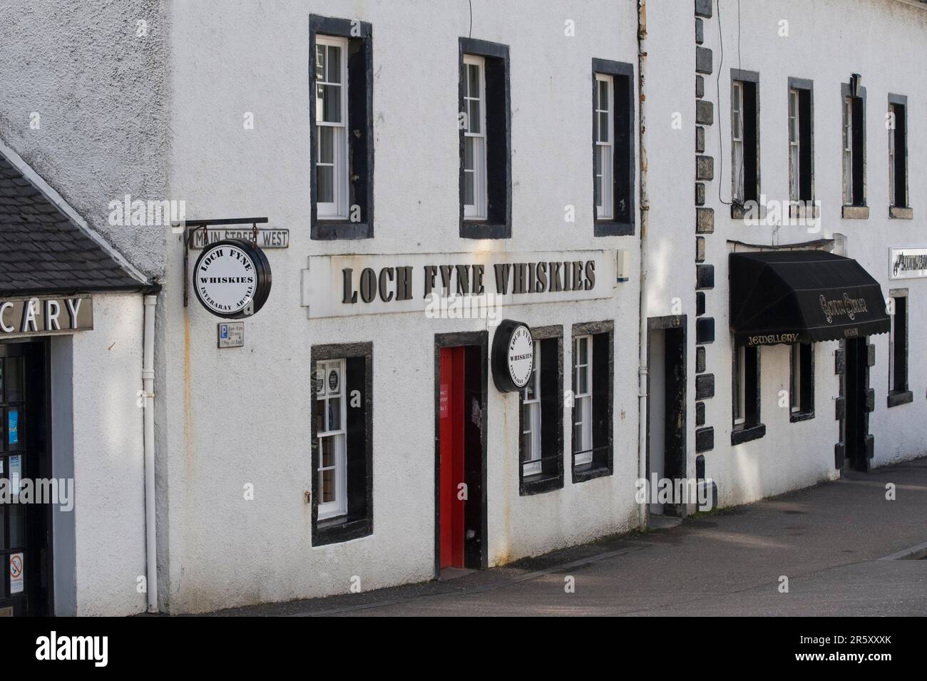 Whisky Shop 'Loch Fyne Whiskies', Inveraray, Argyll, Schottland, Großbritannien Stockfoto