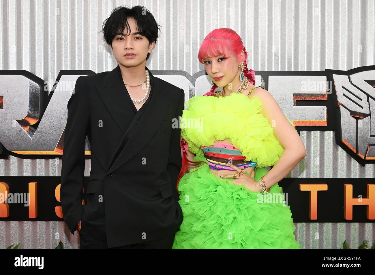 New York, USA. 05. Juni 2023. Kento Nakajima und Riisa Naka nehmen am 5. Juni 2023 an Paramount's „Transformers: Rise of the Beasts“ New York Premiere im Kings Theatre im New York City Borough of Brooklyn, NY, Teil (Foto: Anthony Behar/Sipa USA) Credit: SIPA USA/Alamy Live News Stockfoto