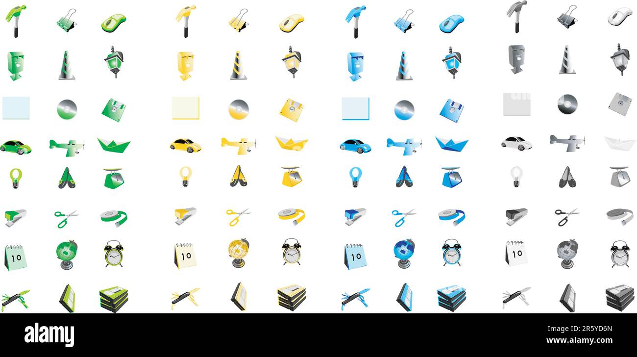 Satz von Symbolen für Website, Symbole für Netzwerk, Vektordarstellung Stock Vektor